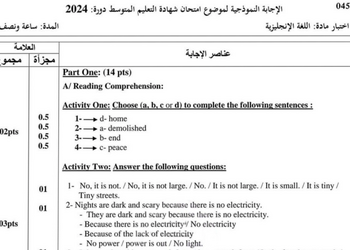 تصحيح موضوع اللغة الإنجليزية شهادة التعليم المتوسط 2024 11