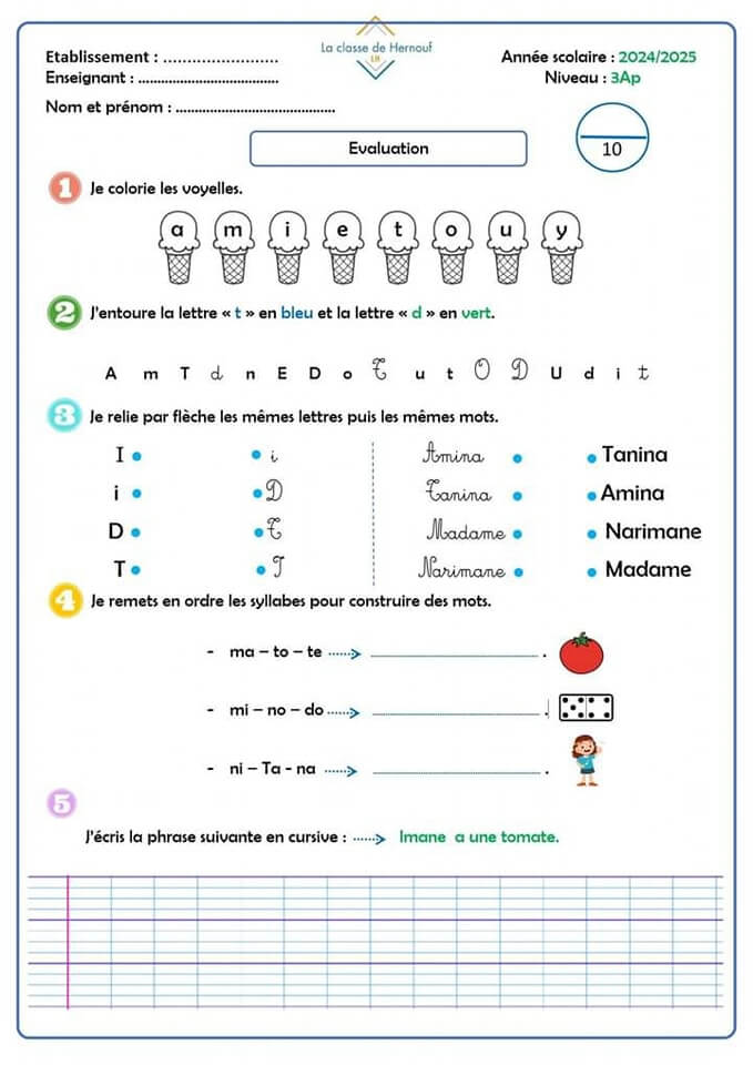 3AP Évaluation S1/2 1