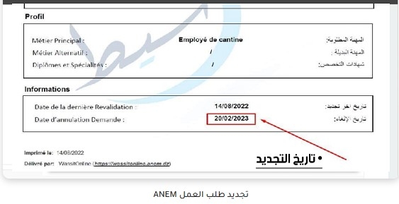 تجديد منحة البطالة 2025 wassitonline anem dz 1