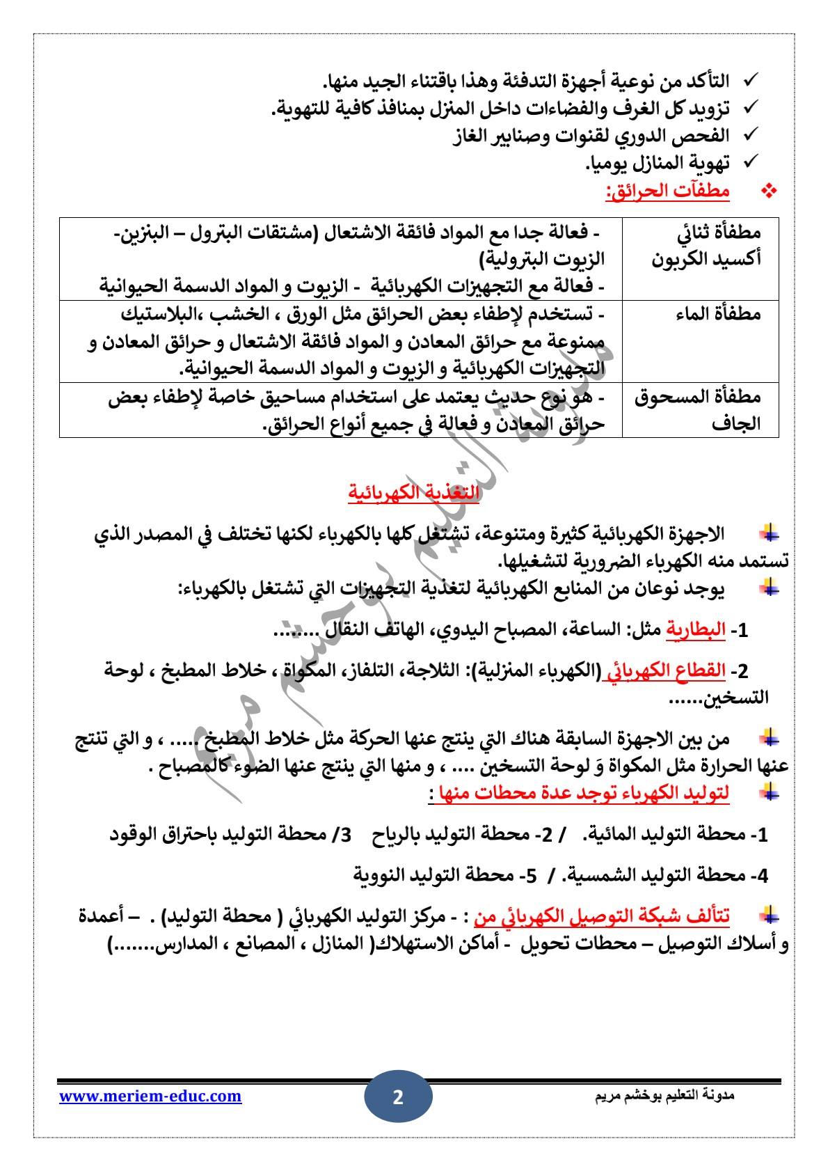 دروس الفصل الأول في التربية العلمية للسنة الخامسة ابتدائي 2