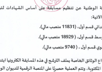 مسابقة توظيف الأساتذة 2025 concours.onec.dz 2 مسابقة توظيف الأساتذة 2025 concours.onec.dz 2