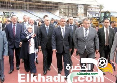 تهمي , تبون و الهامل يقفون على تقدم الأشغال بملعب 5 جويلية وجاهزيته قبل الفاتح ماي