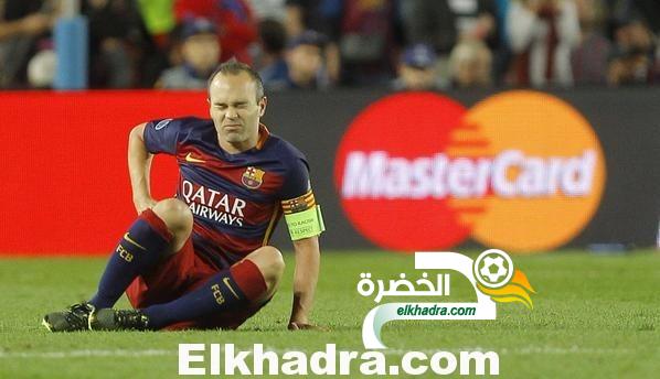 رسمياً : غياب أندريس أنيستا نجم برشلونه لمدة 3 أسابيع