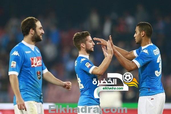 غلام ونابولي يهزمان انتر ميلان بهدفين مقابل هدف وينتزع صدارة الدوري الايطالي
