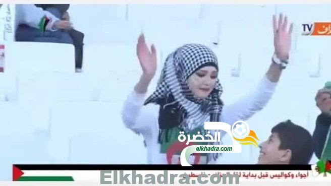 اجمل مشجعة ترقص في مباراة الجزائر وفلسطيـ ــن 1 اجمل مشجعة ترقص في مباراة الجزائر وفلسطيـ ــن 1