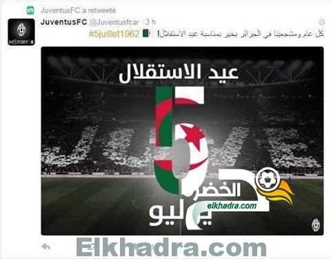 ناديي جوفنتوس‬ و روما يهنئان الشعب الجزائري بعيد الاستقلال 1