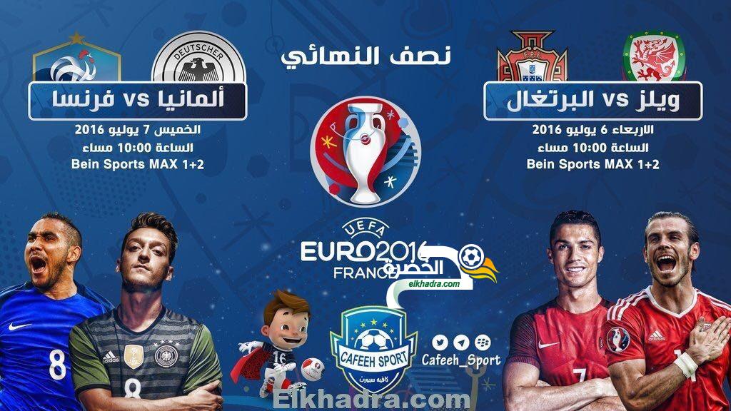 نصف النهائي من يورو 2016 ” “التوقيت + القنوات + المعلقين”
