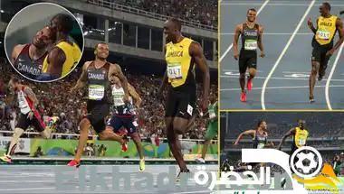 لقطة غير عادية.. بولت يداعب منافسه قبل “خط النهاية”