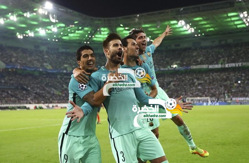 برشلونة يقلب تأخره أمام مضيفه بوروسيا مونشنجلادباخ الى فوز