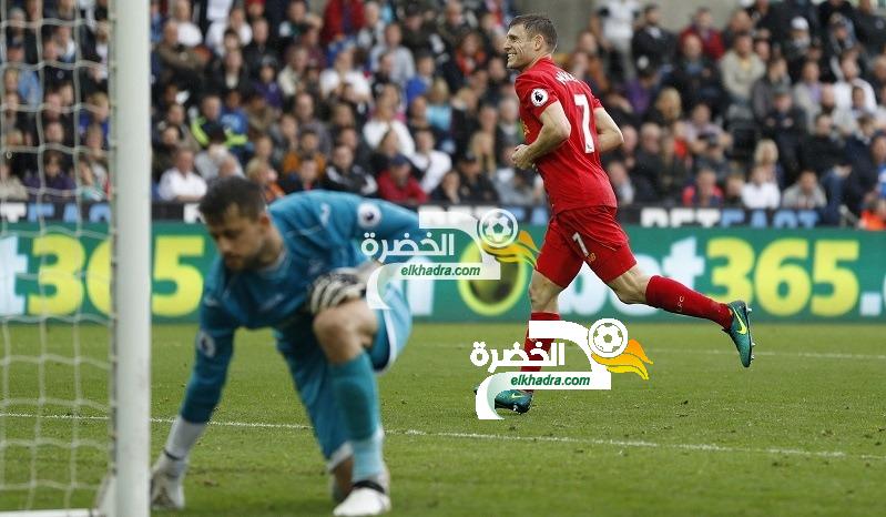 ليفربول إلى وصافة الدوري الإنجليزي بفوز مثير على سوانزي
