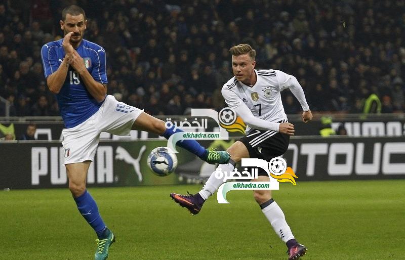 المنتخب الإيطالي يتعادل مع ضيفه الالماني على ملعب “سان سيرو” في ميلانو
