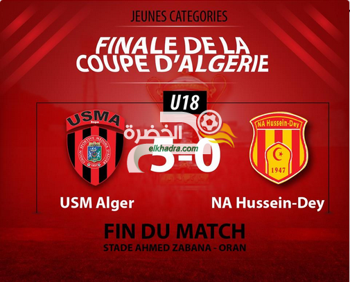 كأس الجزائر (أقل من 18 سنة): تتويج اتحاد العاصمة على حساب نصر حسين داي 5-0 1