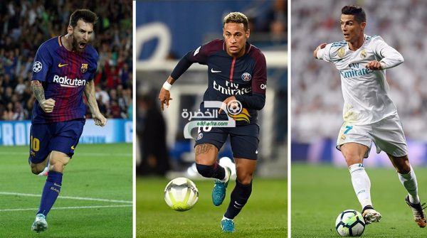 رونالدو و ميسي والبرازيلي نيمار يتنافسون على جائزة أفضل لاعب في العالم