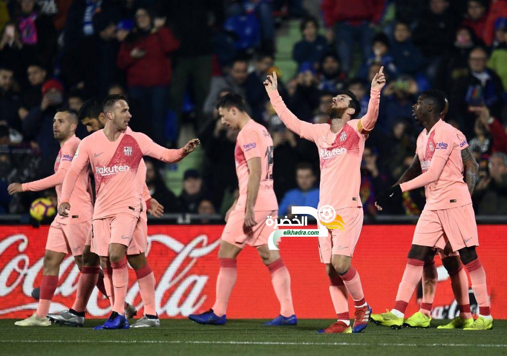 برشلونة يفوز خارج ملعبه على خيتافي بهدفين من ميسي وسواريز
