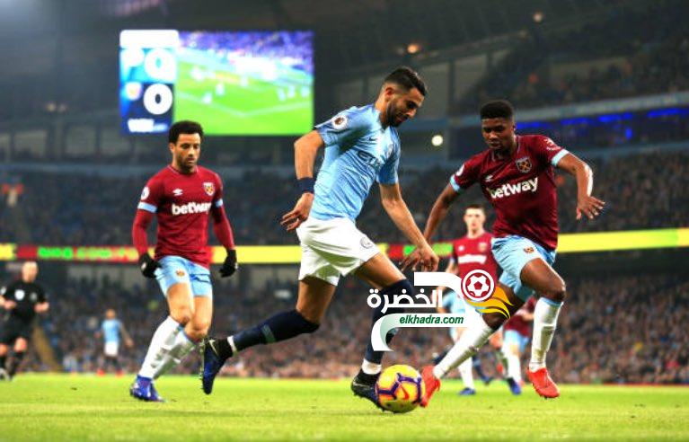 محرز أساسي ومانشستر سيتي يفوز على ضيفه وست هام يونايتد