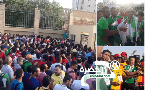 بالصور.. الجماهير المغربية و المصرية تساند الجزائر أمام السنغال