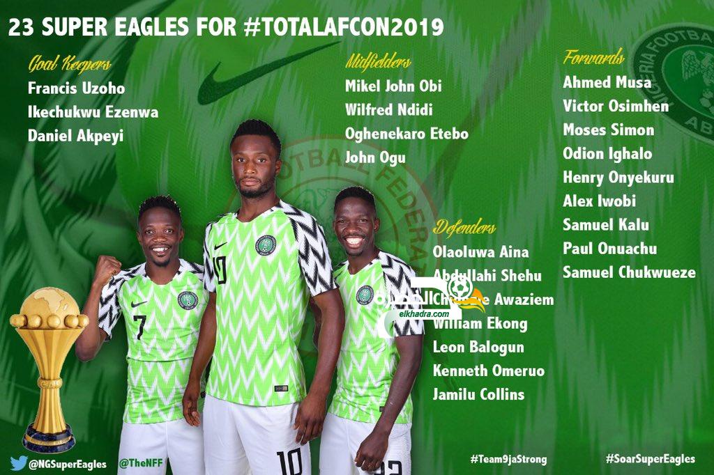 قائمة منتخب نيجيريا الرسمية لكأس أمم إفريقيا مصر 2019 3
