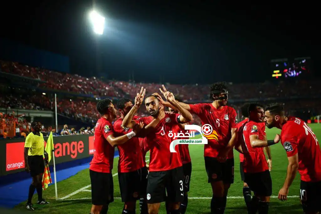 ‏منتخب مصر بزيه الأساسي في مواجهة جنوب أفريقيا