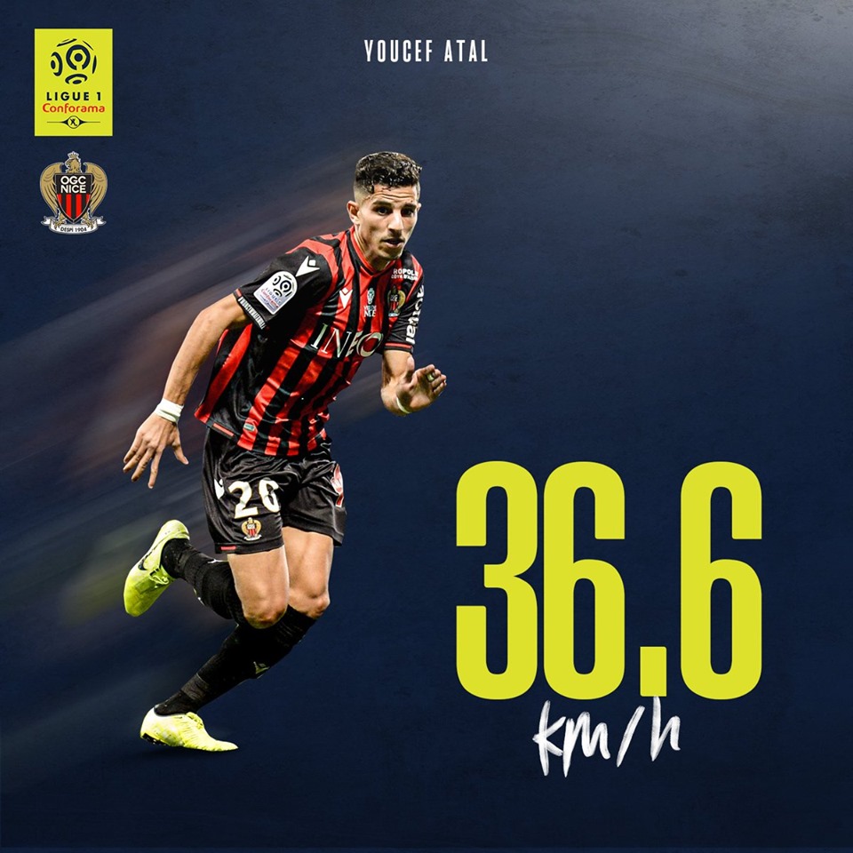 يوسف عطال أسرع لاعب في الدوري الفرنسي هذا الموسم