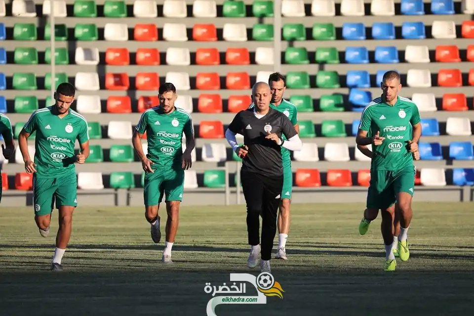 صور الحصة التدريبية الأولى للمنتخب الوطني في بوتسوانا