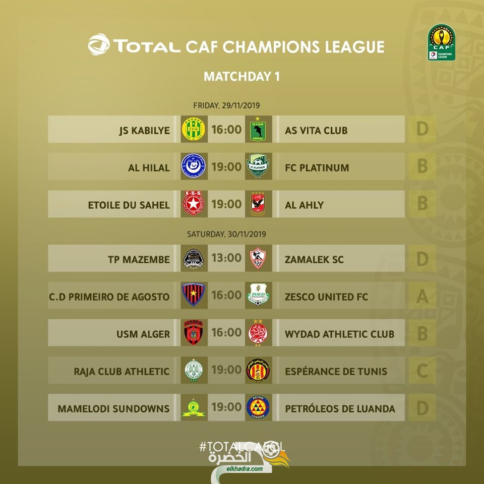 برنامج مباريات الجولة الأولى من رابطة أبطال إفريقيا 2