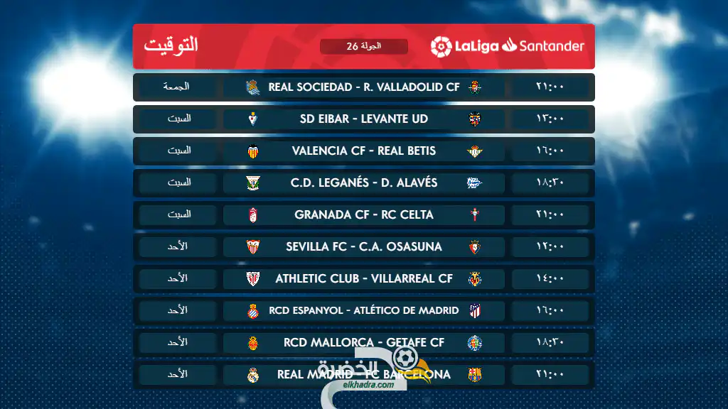 مواجهات قوية في صراع “أوروبا” و”الهبوط” “الكلاسيكو” في البرنابيو يتصدر واجهة مباريات “لاليغا”