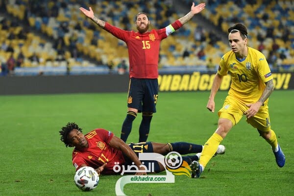 منتخب أوكرانيا يفوز على إسبانيا بهدف دون رد