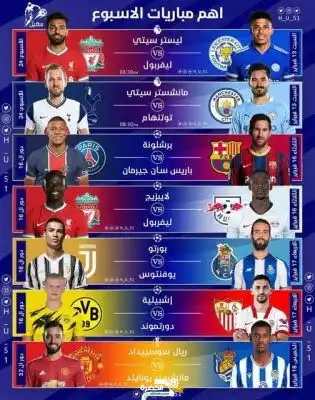 ‏أهم مباريات الأسبوع المقبل محرز في مواجهة مورينيو