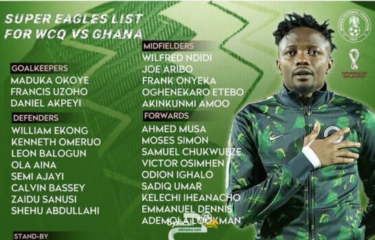 مونديال قطر 2022 : منتخب نيجيريا يعلن عن قائمته لمواجهة غانا 1