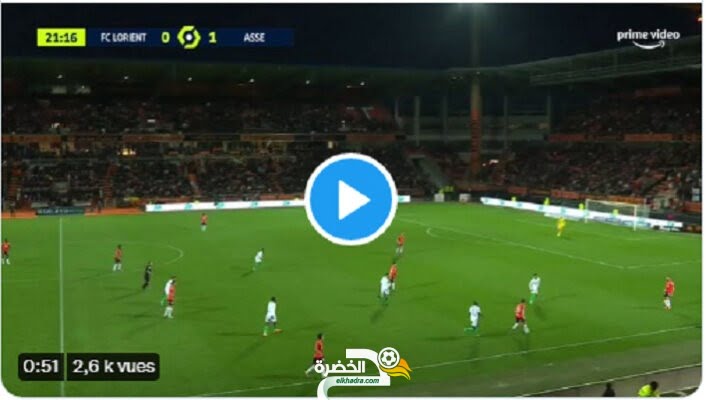 تمريرة رياض بودبوز الحاسمة في هدف سانت ايتيان الثاني ضد لوريان اليوم
