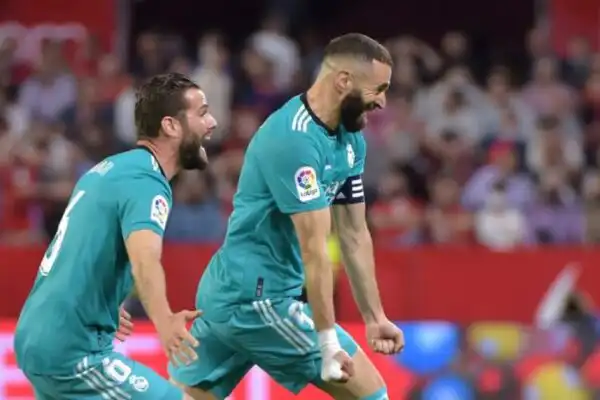 ريال مدريد المتصدر ⁦⁩يفوز على ⁧إشبيلية⁩ ويقترب من التتويج بلقب الليغا ⁩