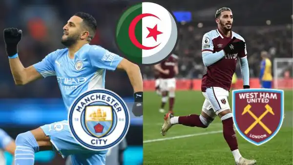 توقيت والقنوات الناقلة لمباراة ويست هام يونايتد و مانشستر سيتي محرز ضد بن رحمة في الدوري الإنجليزي الممتاز