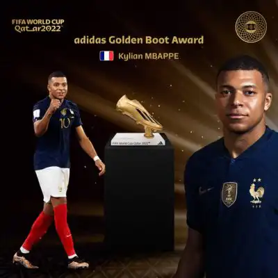 مبابي يتوج يجائزة هداف بطولة كأس العالم 2022