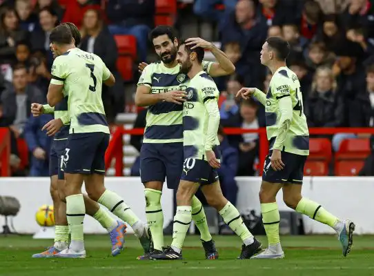 مانشستر سيتي يتعادل أمام مضيفه نوتنغهام فوريست ضمن الدوري الإنكليزي