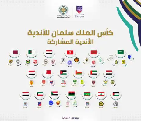 إعلان قائمة أسماء الأندية المشاركة في البطولة العربية لكرة القدم