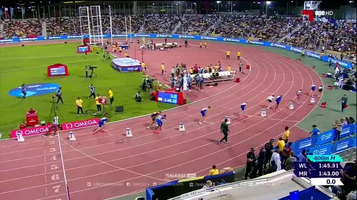شاهد لحظة فوز سليمان مولا بسباق 800 متر في منافسات جولة الدوحة الدوري_الماسي 2023