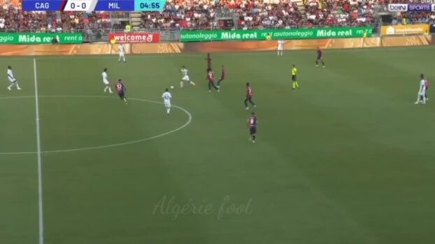 شاهد لمسات الجزائري ياسين عدلي مع ميلان ضد كالياري 3