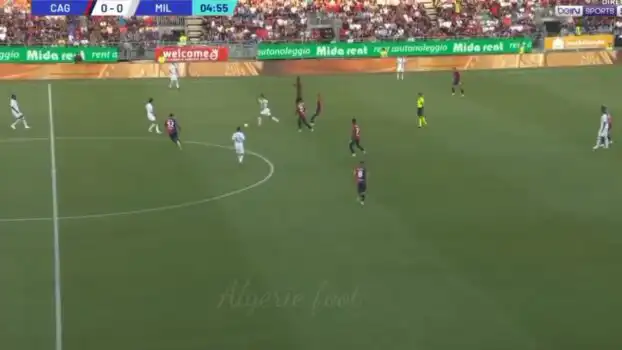 شاهد لمسات الجزائري ياسين عدلي مع ميلان ضد كالياري