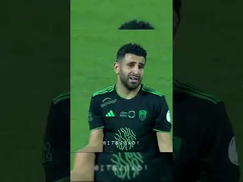 شاهد رياض محرز لا يريد الخروج بعدما غيره المدرب اليوم امام ابها