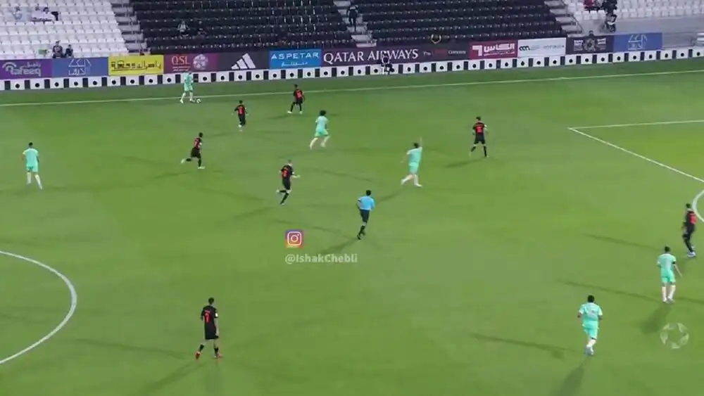 شاهد عمل رائع وتمريرة حاسمة من بونجاح ضد ام صلال  اليوم فيي الدوري القطري