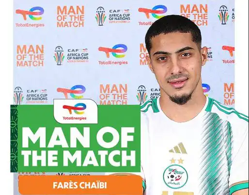 فارس شايبي يفوز بجائزة أفضل لاعب في مباراة الجزائر وأنجولا!