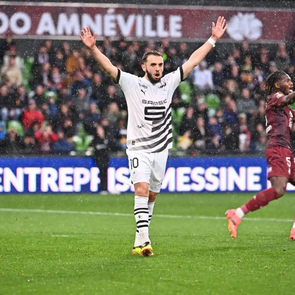 أمين غويري هداف ويقود رين للفوز على ميتز ضد بالدوري الفرنسي