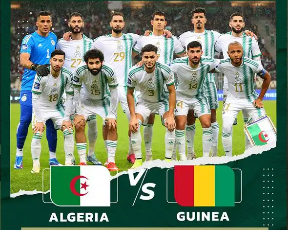 الجزائر و غينيا على ملعب نيلسون مانديلا ببراقي