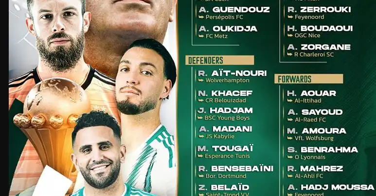 بيتكوفيتش يستدعي 26 لاعبا, عودة محرز والظهور الأول لأمير سعيود