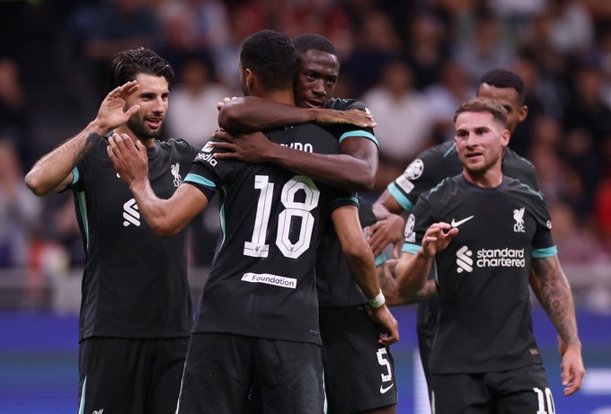 ليفربول يفوز على مضيفه ميلان في دوري أبطال أوروبا