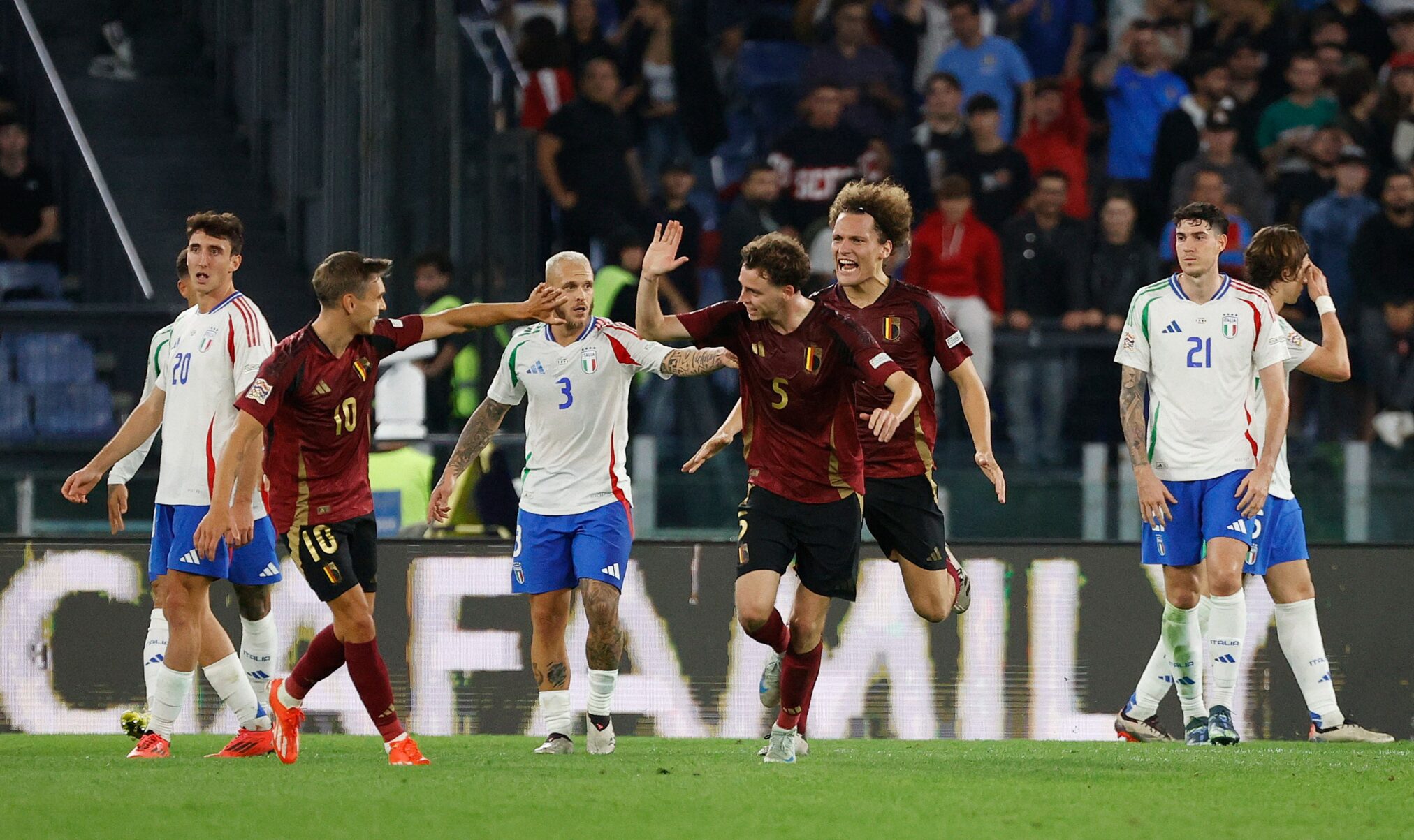 التعادل يحسم قمة روما بين المنتخب الإيطالي وبلجيكا