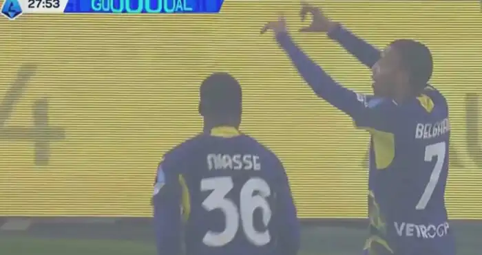 شاهد هدف عالمي من رفيق بلغالي ضد اتلاتنا في الدوري الايطالي